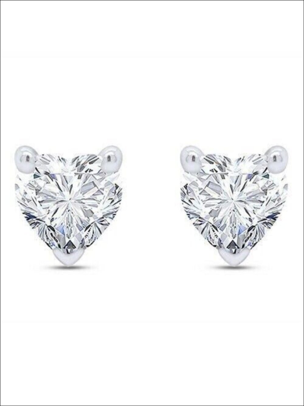 2.00Ct Heart Cut Simulated Diamond Stud Earrings 925 Sterling Silver